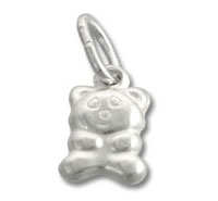 Silver teddy bear charm pendant