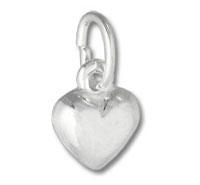 small silver heart charm with clasp