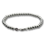 Silver beaded bracelet with lobster clasp