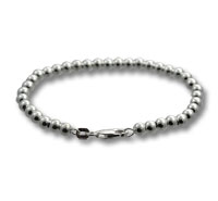 Silver beaded bracelet with clasp
