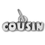 Silver "Cousin" pendant charm