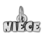 Silver "NIECE" word charm pendant