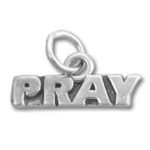 Silver PRAY charm pendant