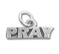 Silver PRAY charm pendant