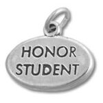 Silver oval charm engraved "HONOR STUDENT