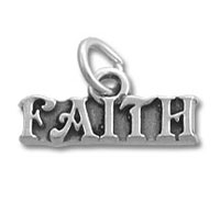 Silver FAITH pendant charm