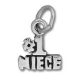 Silver '1 Niece' charm with flower