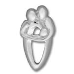 silver ring with embracing figures motif