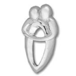 Silver embracing couple pendant