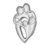 Silver abstract family pendant charm