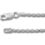 Silver rope chain necklace with lobster clasp