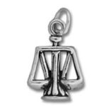 Silver scales of justice pendant charm