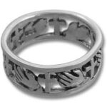 Silver ring with cross-shaped cutouts