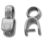 Silver jewelry pendant bails, front and back