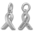 Sterling Silver Breast Cancer Awareness Ribbon Pendant