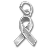 Silver awareness ribbon charm