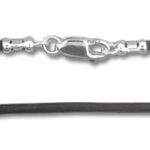 Leather cord necklace with silver lobster clasp