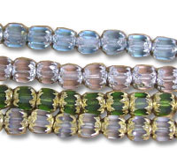 Three strands of colorful glass bead bracelets