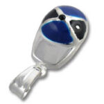 Silver pendant with blue and black enamel