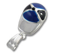 Silver pendant with blue and black enamel