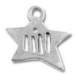 Silver star pendant with three vertical cutouts