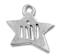 Silver star pendant with three vertical cutouts