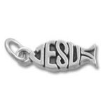 Silver Jesus fish (Ichthys) pendant charm