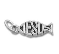 Silver Jesus fish (Ichthys) pendant charm