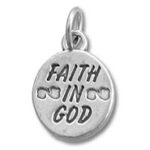 Round silver pendant engraved Faith in God