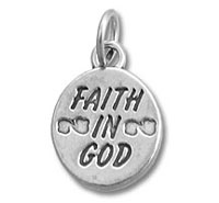 Round silver pendant engraved Faith in God