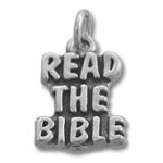 Silver Read the Bible pendant charm