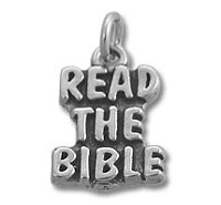 Silver Read the Bible pendant charm