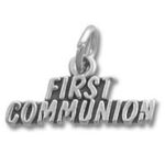 Silver First Communion charm pendant