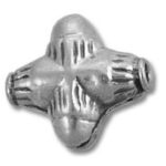 Silver four-hole decorative bead