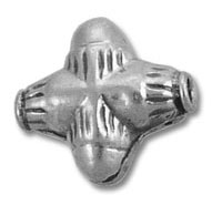 Silver four-hole decorative bead