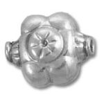 Silver flower-shaped metal bead