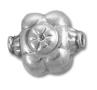 Silver flower-shaped metal bead
