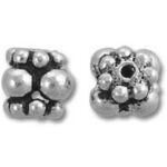 Antique silver floral spacer beads