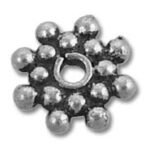 antique silver floral spacer bead with hole