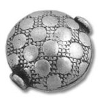 Round metal patterned clasp with two loops