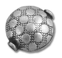 Round metal patterned clasp with two loops