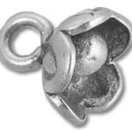Silver-tone floral bell charm pendant