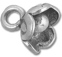 Silver-tone floral bell charm pendant