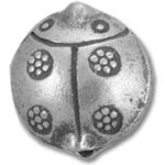 Antique silver ladybug bead charm