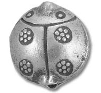 Antique silver ladybug bead charm