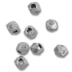 silver faceted metal beads with holes