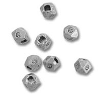 silver faceted metal beads with holes