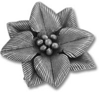 Metal flower brooch with textured petals