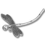 Silver dragonfly metal ornament