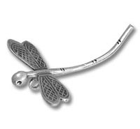 Silver dragonfly metal ornament